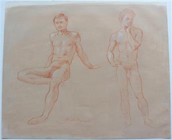 JARED FRENCH Two studies of male nudes.